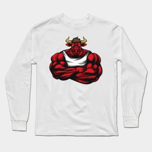 Strong Like Bull Bodybuilding, Weightlifting Gym T-Shirt Gift Long Sleeve T-Shirt